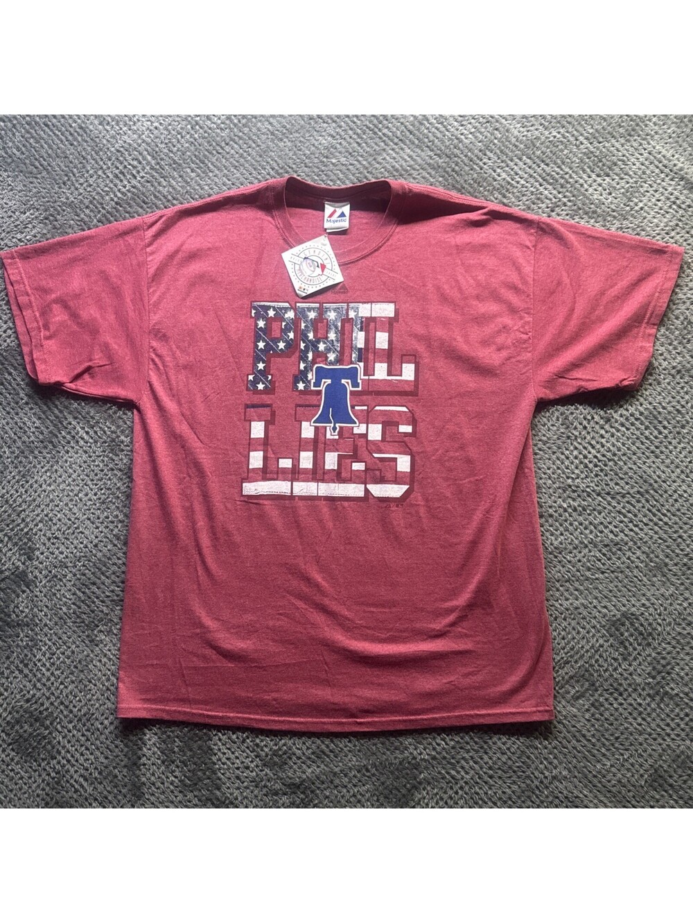 Philadelphia Phillies Majestic Men’s Xl BMWT Tshirt Liberty Bell 507